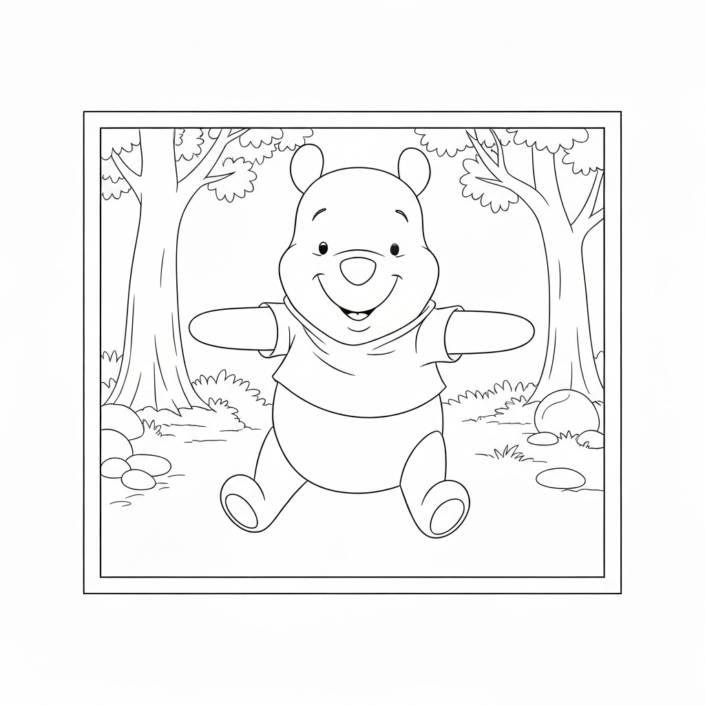 página de colorir detalhada do ursinho pooh