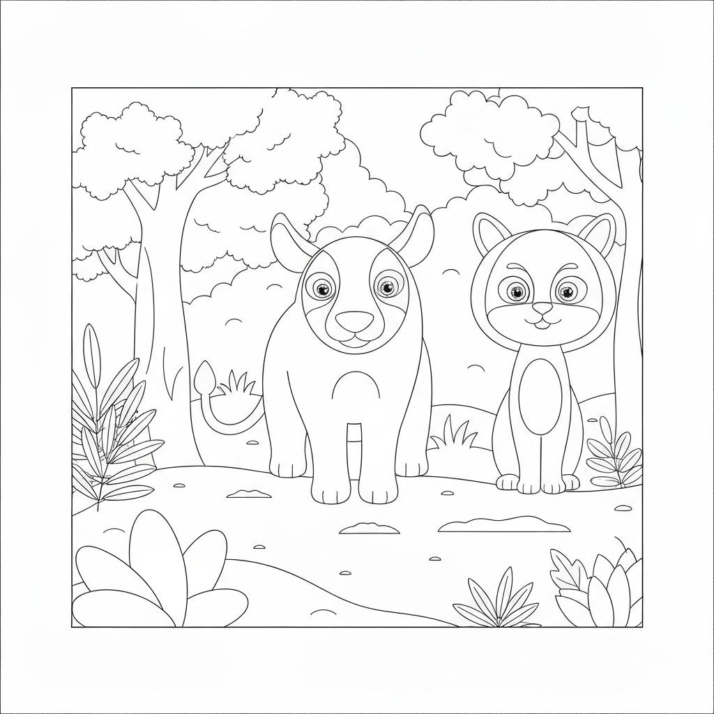 página de colorir decorativa de animal de zoológico