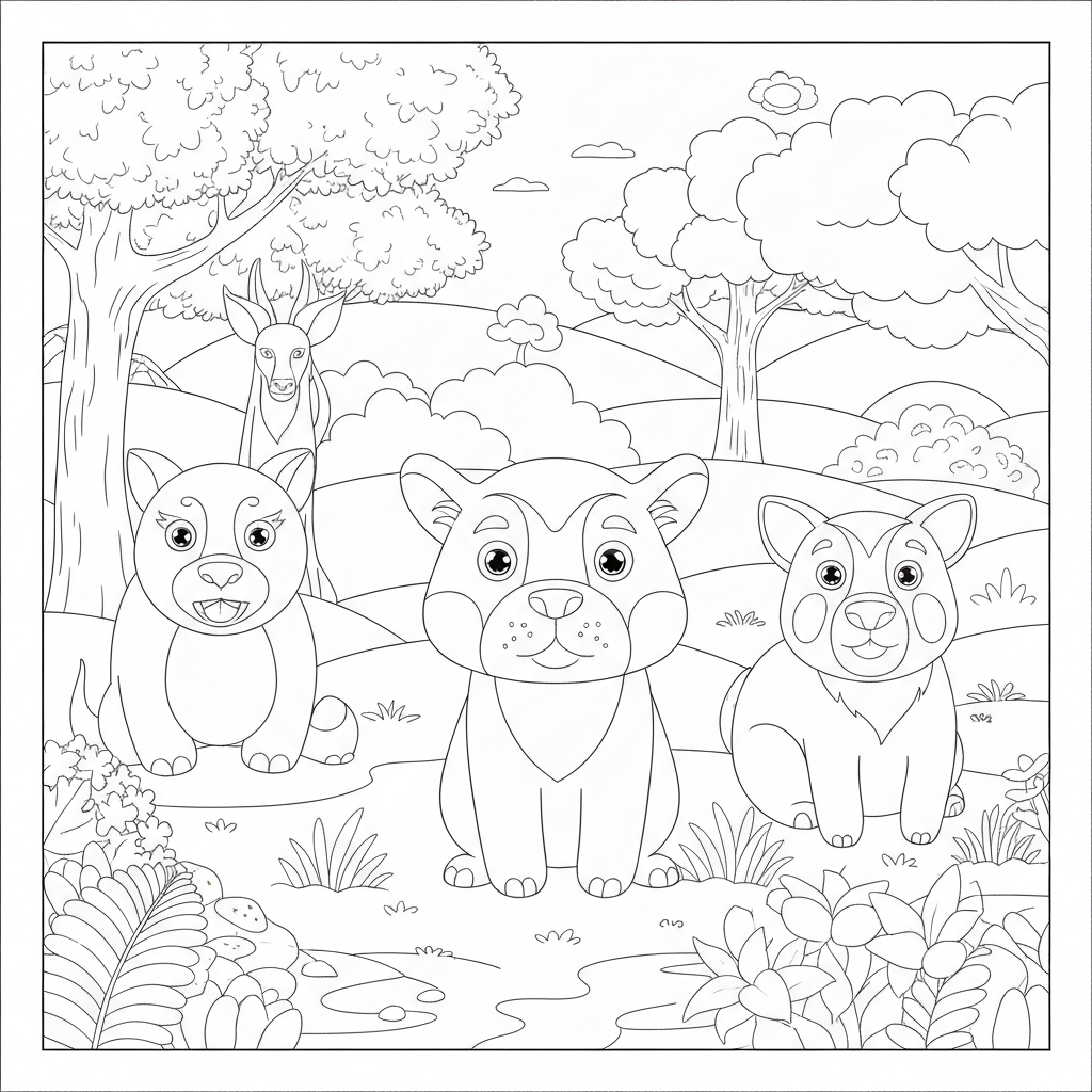 página de colorir detalhada de animal de zoológico