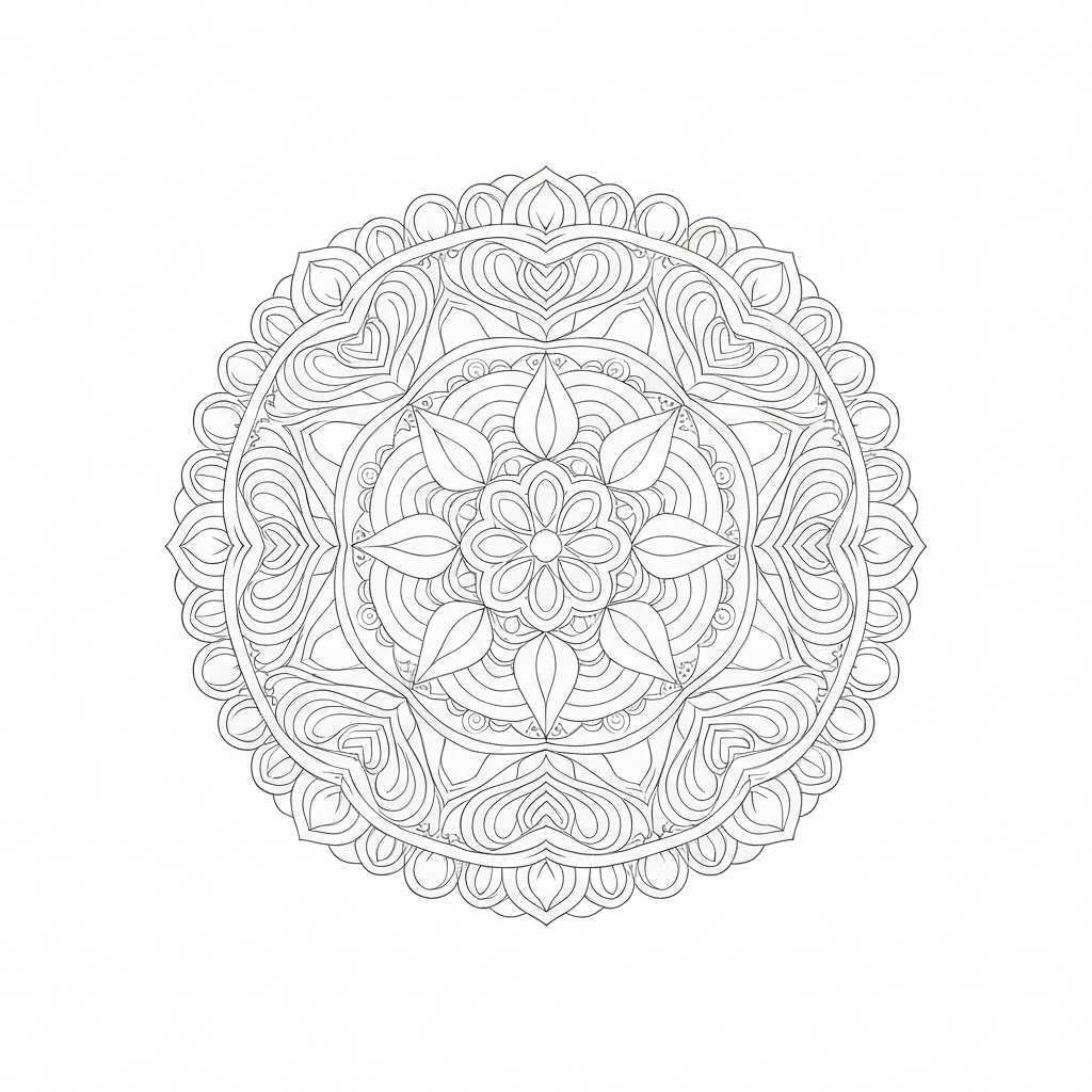 página de colorir de mandala de animal de zoológico