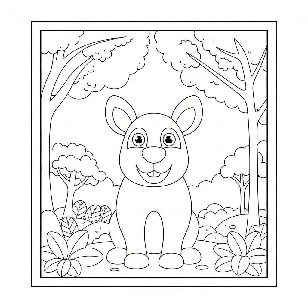 página de colorir de retrato de animal de zoológico